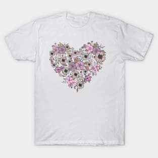 Wildflowers Boho Flowers Heart design T-Shirt